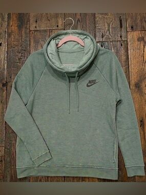 ✨VTG Nike Funnel Neck Hoodie Teal Heather Cowl Hood LG ✨